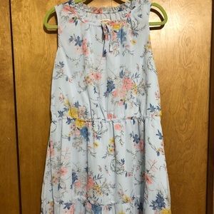 Light blue floral sleeveless dress